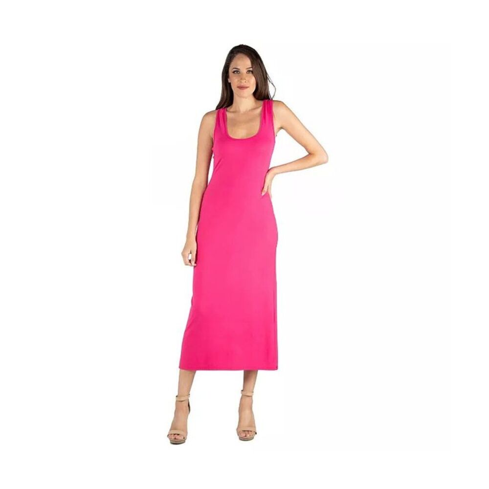 24seven Womens Plus Size Simple Tank Maxi Dress, NWT
